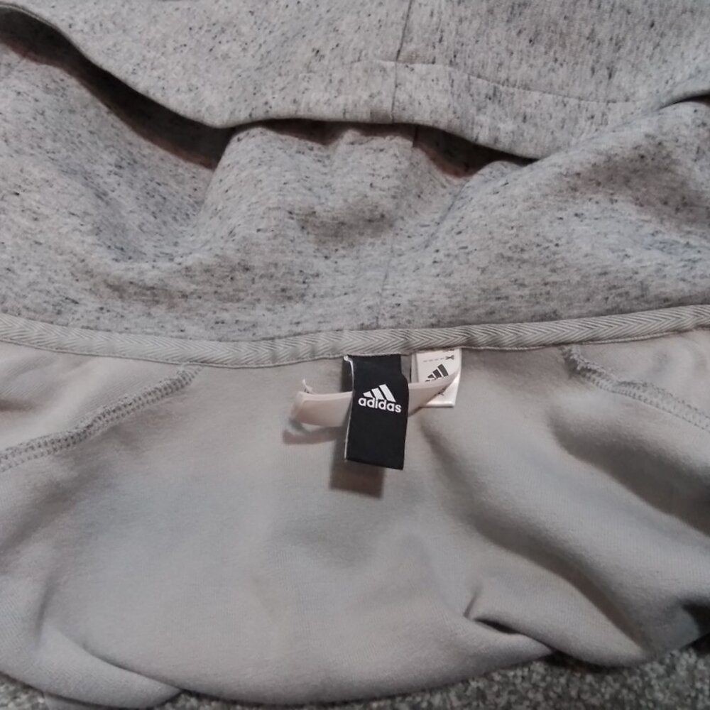 Adidas Zipper Hoodie Sweatshirt Heathered Gray Grey size M - Picture 5 of 5